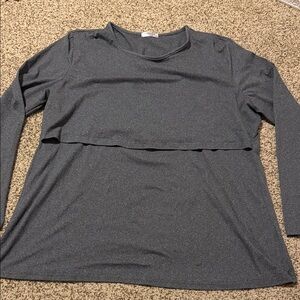 Women's Nursing Gray Long Sleeve Top